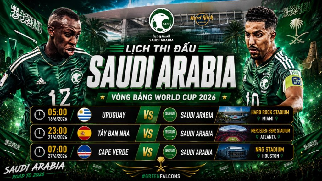 Lịch Thi Đấu Của Đội Tuyển Saudi Arabia World Cup 2026 Mới Nhất