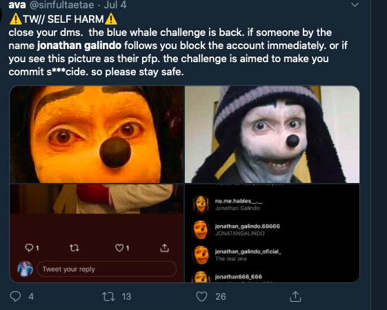 Jonathan Galindo - Làm ngay khi gặp tài khoản quấy rối Jonathan Galindo - Làm ngay khi gặp tài khoản quấy rối