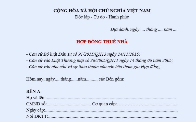 Hợp đồng thuê nhà - Tầm quan trọng khi xác lập hợp đồng thuê nhà thực tế Hợp đồng thuê nhà - Tầm quan trọng khi xác lập hợp đồng thuê nhà thực tế