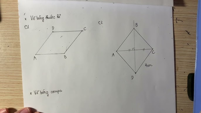 Hình thoi - Công thức theo hai đường chéo Hình thoi - Công thức theo hai đường chéo