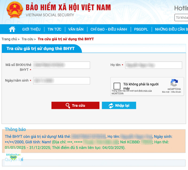 Tra cứu BHYT - Thẻ còn giá trị sử dụng hay không Tra cứu BHYT - Thẻ còn giá trị sử dụng hay không